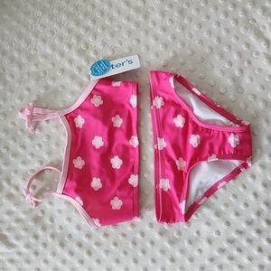 NWT Carter's 5 girls pink flowers 2-piece swimsuit
